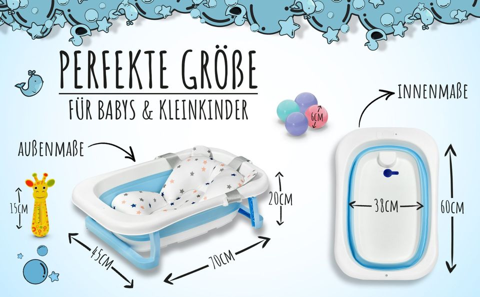 Rabatt60%-Babybadewanne-faltbar-Badewanne-Baby-BPA frei-Neu in Mühlhausen