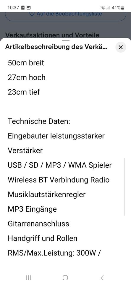 DMS® Bluetooth Party Festival Outdoor Musik-Box Lautsprecher Sub in Würselen