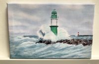 Leuchtturm Mole Warnemünde Aquarell Druck Bild Leinwand Niedersachsen - Delmenhorst Vorschau