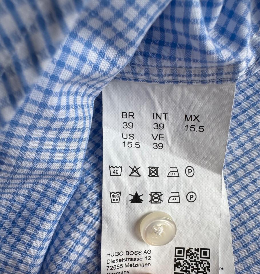 Hugo Boss Hemd Regular Fit Easy Iron kurzarm Gr. 39 neuwertig in Dudeldorf - Ordorf