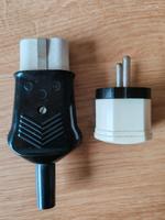 Heißgerätestecker schwarz Keramik DDR + Schukostecker / gebraucht Sachsen - Lugau Vorschau