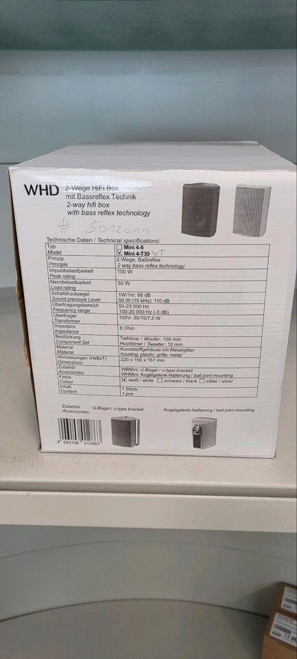 Lautsprecher 30W 2Weg 8Ohm WHD Mini 4-T30 NEU  ORIGINALVERPACKT in Seelbach