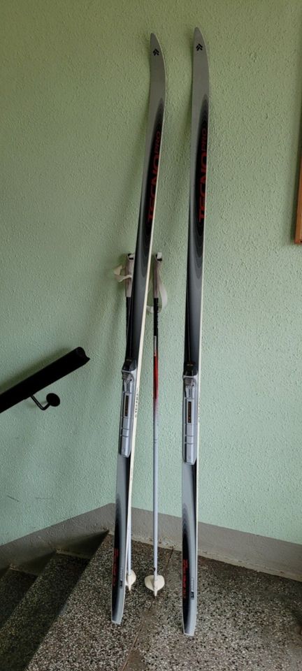 Langlaufski Set gebraucht, 187 cm, mit Stöcken+Schuhe in Gr.39 in Chemnitz