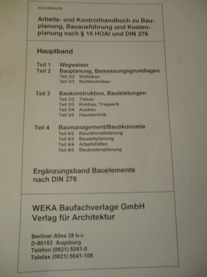 BAUPLANUNG , BAUAUSFÜHRUNG u. KOSTENPLANUNG v. Martin Mittag in Kreuzebra