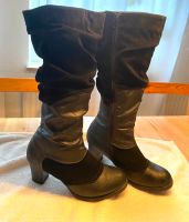 Stiefel mit Absatz Gr. 39 in schwarz Leder-Wildleder Optik Westerwaldkreis - Luckenbach Vorschau