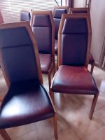 6 Holzstühle mit braunem Kunstleder Nordrhein-Westfalen - Reichshof Vorschau