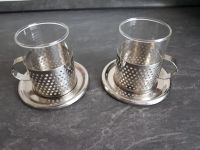 2 Teetassen aus Glas in Chromgestell und Chrom Unterteller Rheinland-Pfalz - Trier Vorschau