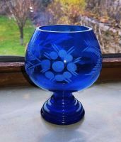 Vase Glas Kristall geschliffen DDR kobaltblau Vintage Sachsen-Anhalt - Dessau-Roßlau Vorschau