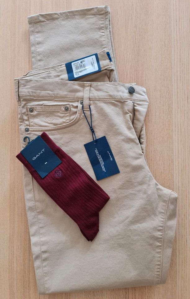 GANT Chino Slim fit Hose Gr. 36/32 Beige NEU in Bochum