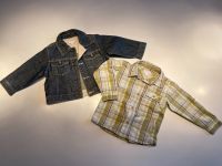 Set: Jeansjacke + kariertes Hemd grün beige Gr 86 Jacadi 18Monate Stuttgart - Stuttgart-Süd Vorschau