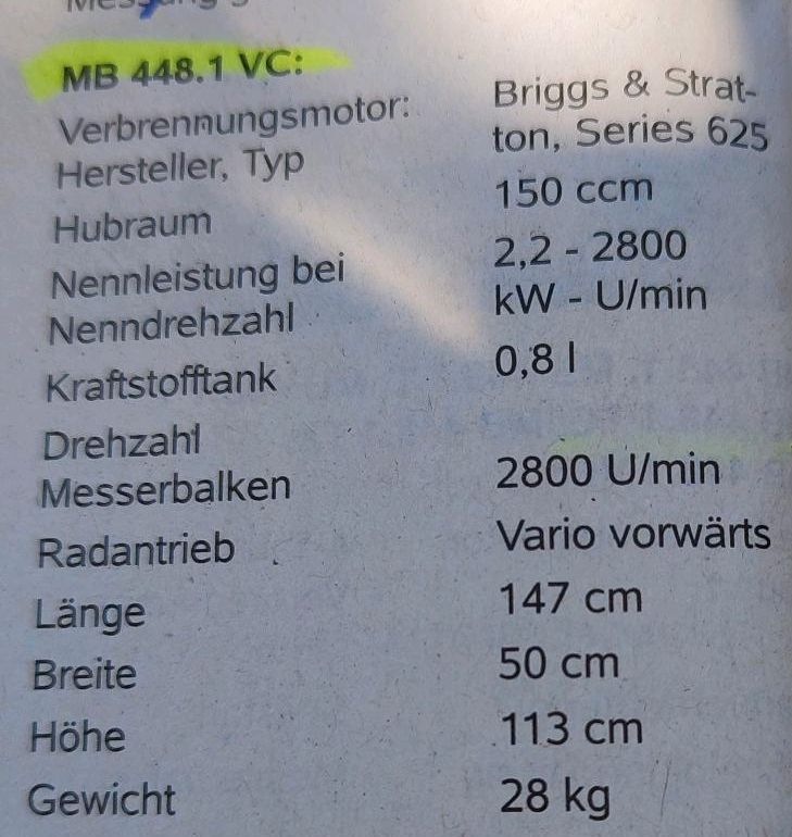 Viking/Stihl Rasenmäher RM 448 VC in Felsberg