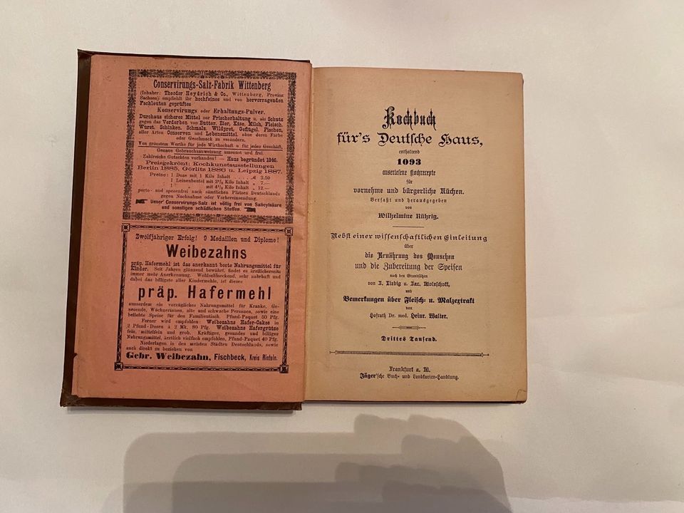 Kochbuch, um 1885, Essen, Kochen, antiquarisch, Küche in Karlsruhe