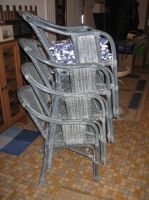 4 Rattan Sessel Stühle in blau mit neuen Sitzkissen ähnl. Ikea Niedersachsen - Hameln Vorschau