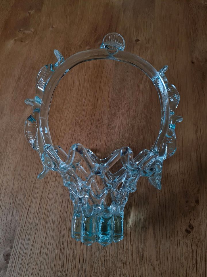 wNeu Glas Kunst Deko Gestell Korb Vase Tasche geflochten in Dinslaken