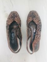 Vintage Sandalen Pumps aus Italien 36 37 braun Gold Thüringen - Jena Vorschau