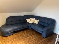 Eck-Couch, Nubukleder blau Hessen - Wetter (Hessen) Vorschau