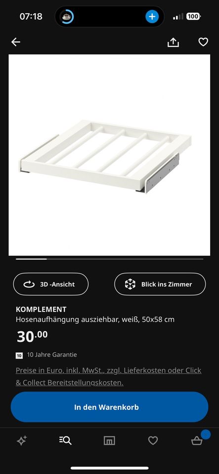 IKEA Komplement Hosenaufhängung in Ohrum