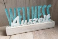 WELLNESS AUSZEIT Schriftzug Plexi Deko Beton Geschenk blau/weiß Nordrhein-Westfalen - Viersen Vorschau