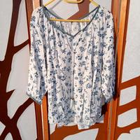yessica Damen Bluse gr.46 3XL weiß blau Blumen Oberteil Bayern - Grafenau Vorschau