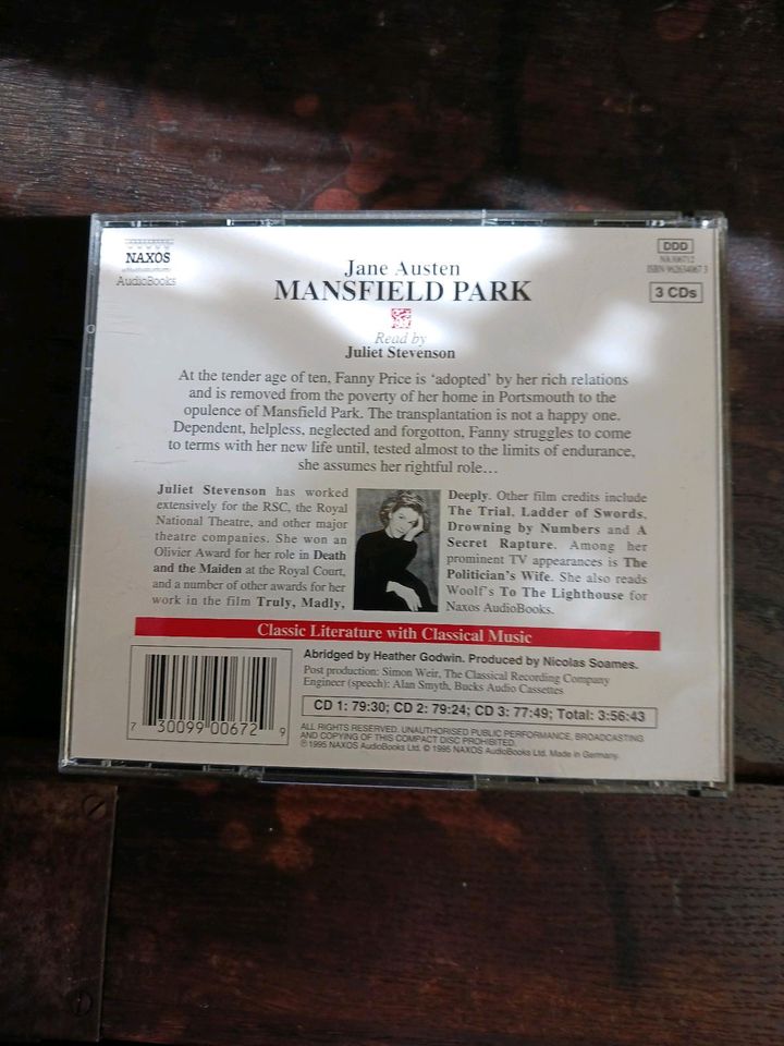 Cds Jane Austen Mansfield Park AudioBooks in Wittenborn