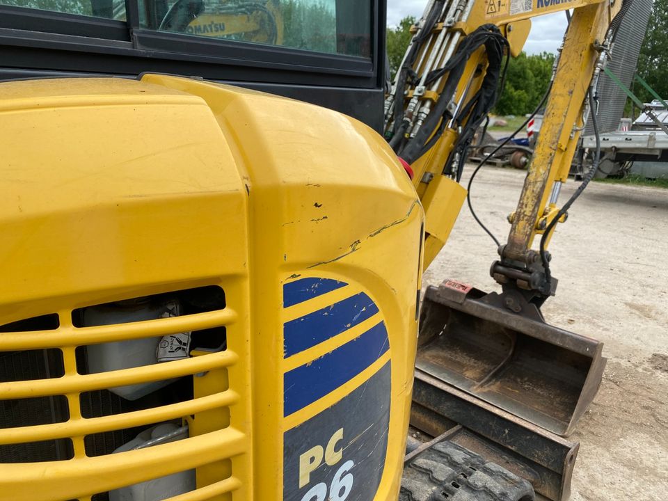 MINIBAGGER Kurzheck KOMATSU PC 26 MR-3 BJ 2018 Netto: 23.300 € in Windischleuba