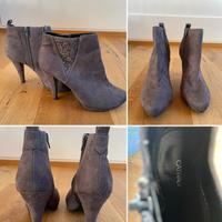 Stiefeletten High Heels grau Strass Catwalk Größe 41 Bayern - Oberostendorf Vorschau
