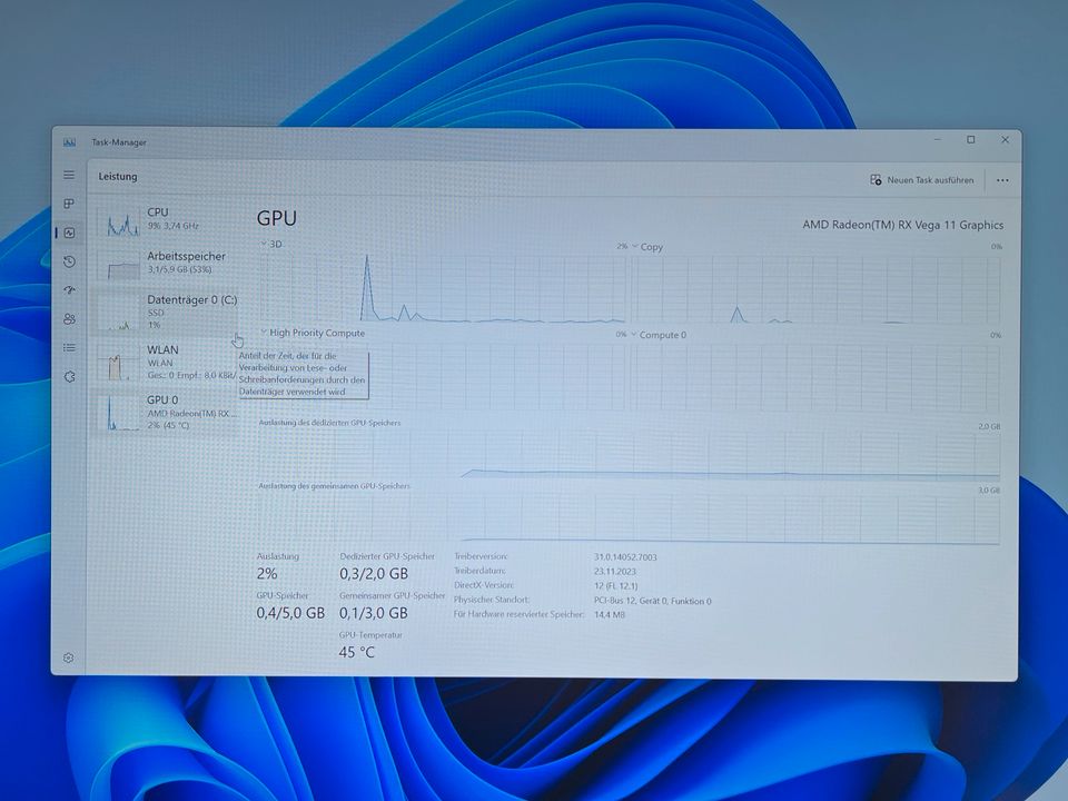 PC AMD Ryzen 5 3400G 8G DDR4 RAM RadeOn 500GB WD SSD NVMe Win11 in Passau