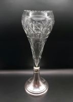 Jugendstil Vase Kristall Glas Silber Dänemark Eneret Gepunzt Sachsen - Lauta Vorschau