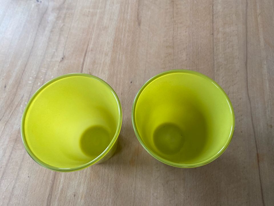 2 Vasen oder Teelichthalter lindgrün in Lathen