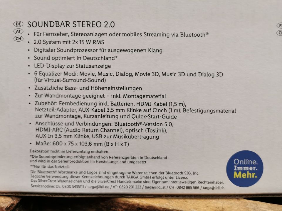 Silver Crest Soundbar 2.0 Stereo 2 x 15 W RMS SSB 30 B1 in München -  Allach-Untermenzing | Lautsprecher & Kopfhörer gebraucht kaufen | eBay  Kleinanzeigen ist jetzt Kleinanzeigen