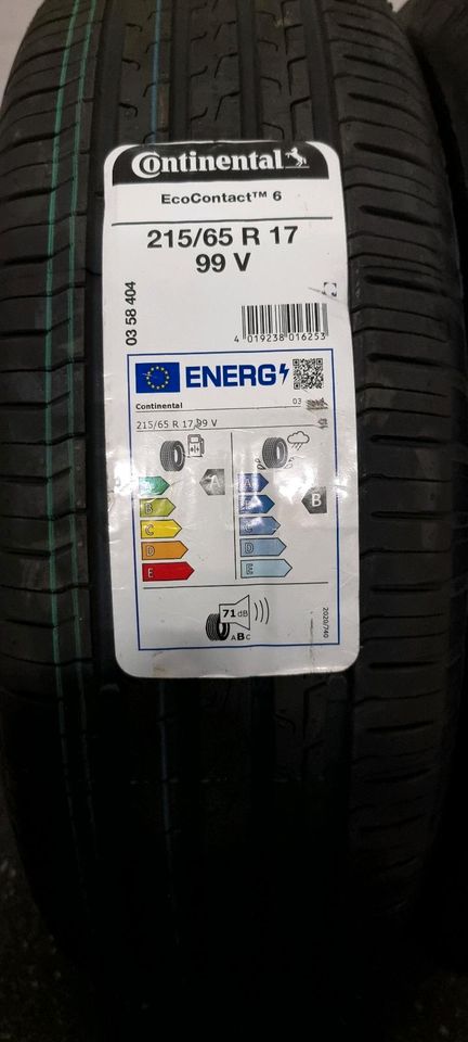 2x Sommerreifen 215/65 R17 99V Continental Eco Contact 6 neu in Lage