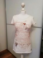 Tom Tailor Shirt T-Shirt off white Glitzer Druck kupfer S 36 Thüringen - Meiningen Vorschau