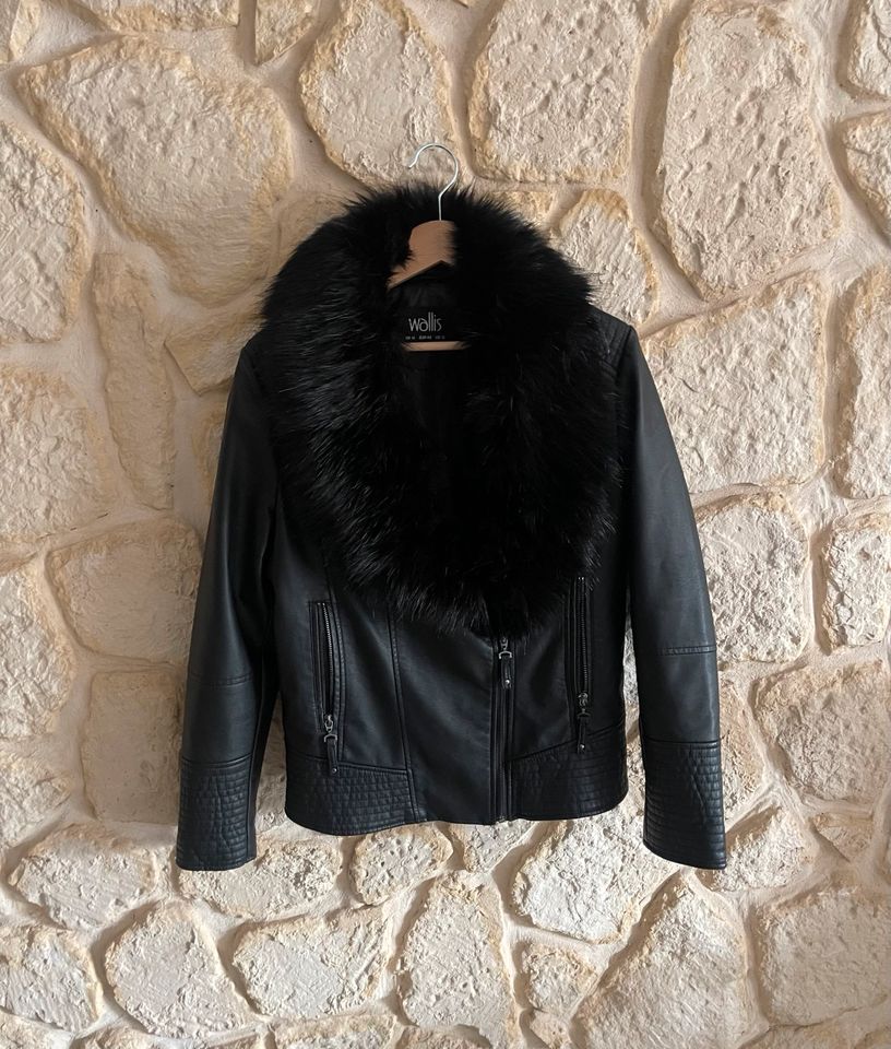 Wallis Fake Fur Leder Jacke (Kunstleder) Gr. 42 in Seelze