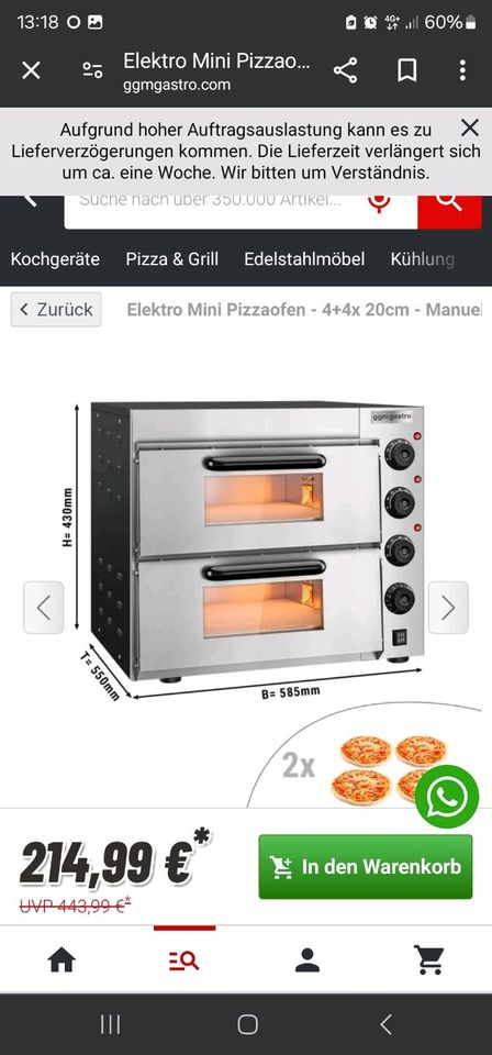 Kleiner Elektro Pizzaofen zu verkaufen in Leipzig