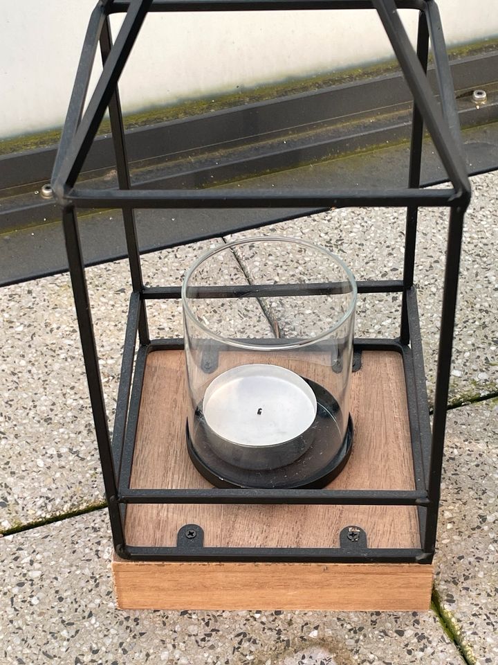 2 Windlichter Laternen Metall Glas Kerze Teelicht Garten Terrasse in Bielefeld