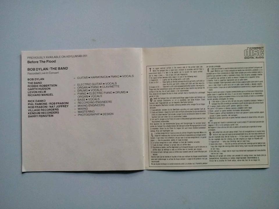 Bob Dylan / The Band ‎– Before The Flood(Jewel Case CD)Wie Neu in Blankenfelde-Mahlow