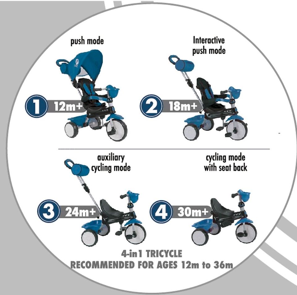 Dreirad 4 in 1 von QPLAY wie Neu. Fahrrad in Nürnberg (Mittelfr)