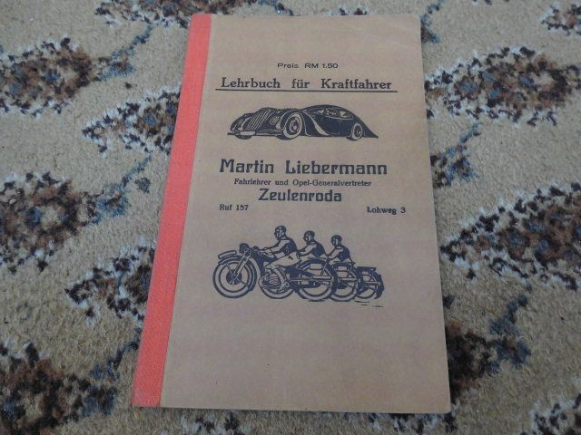 Fahrschule 1936 Lehrbuch Mercedes VW BMW Audi Zündapp Riley MG in Tauberbischofsheim