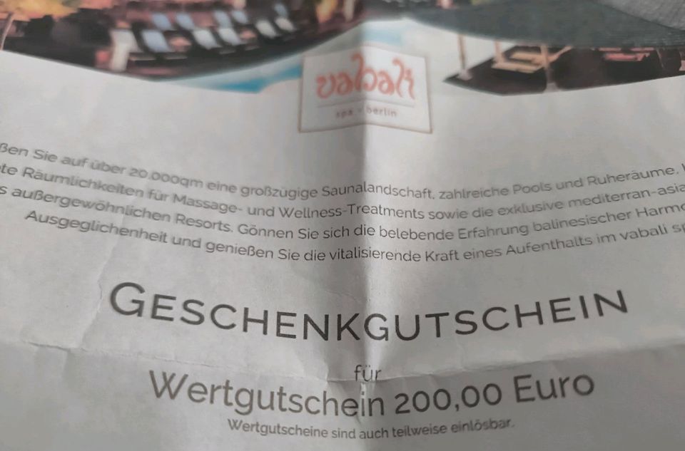 Vabali Berlin Gutschein 200€ in Berlin