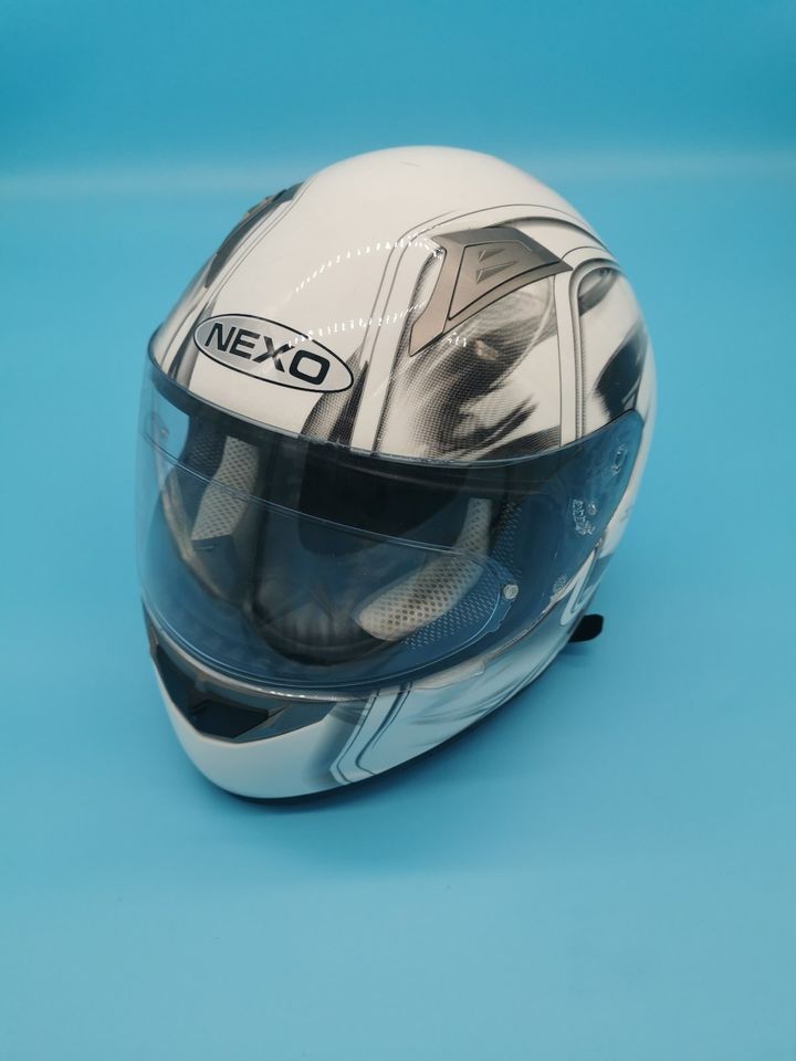 Nexo FF 389 Weiß Helm Motorrad Mofa Roller Größe L in Westerkappeln