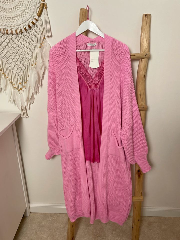 Wunderschöne Maxi Strickjacke „Everytimes Favourite“ rosa in Bochum