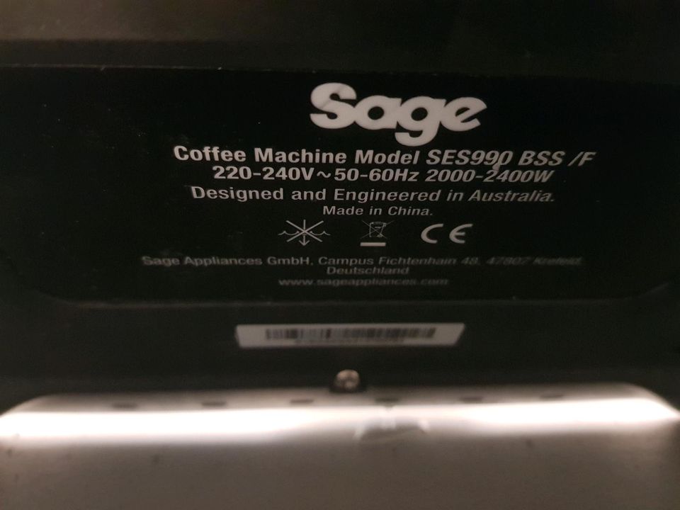 SAGE Oracle Touch Espressomaschine SIEBTRÄGER SES990 BSS in Langenfeld