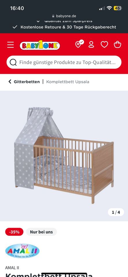 Babybett Himmel Himmelstange + Nest in Fensterbach