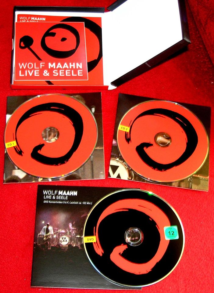 WOLF MAAHN "LIVE & SEELE DELUXE" BOX MIT 2 CDs + DVD INKL. AUFKLE in Neuss