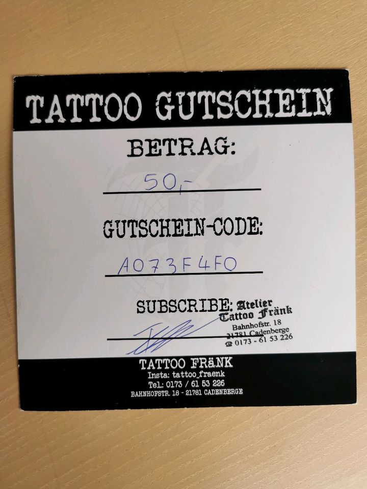Tattoo Gutschein in Cadenberge