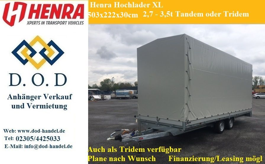 Henra Hochlader XL 5 x 2,2m 2700 3000 3500kg mit Plane in Castrop-Rauxel