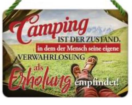 Blechschild Kulthänger Camping Wohnmobil Wohnwagen Zelten NEU in Gau-Algesheim