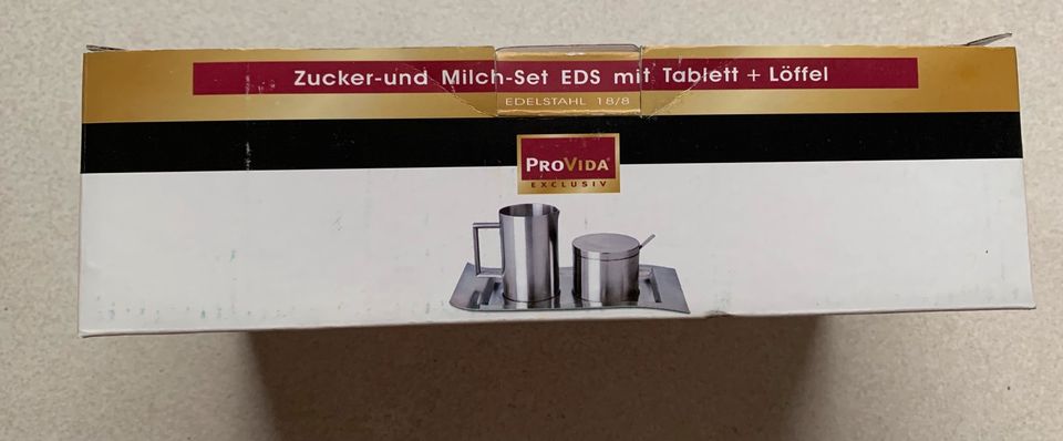 ProVida Zucker-und Milch-Set EDS mit Tablett + Löffel und 18/10 in Oberhausen