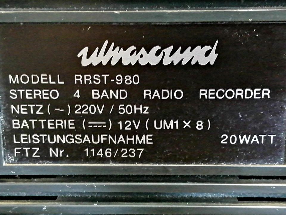 ULTRASOUND ERST-980, Radio-Cassetten-Recorder, guter Zustand!!! in Berlin