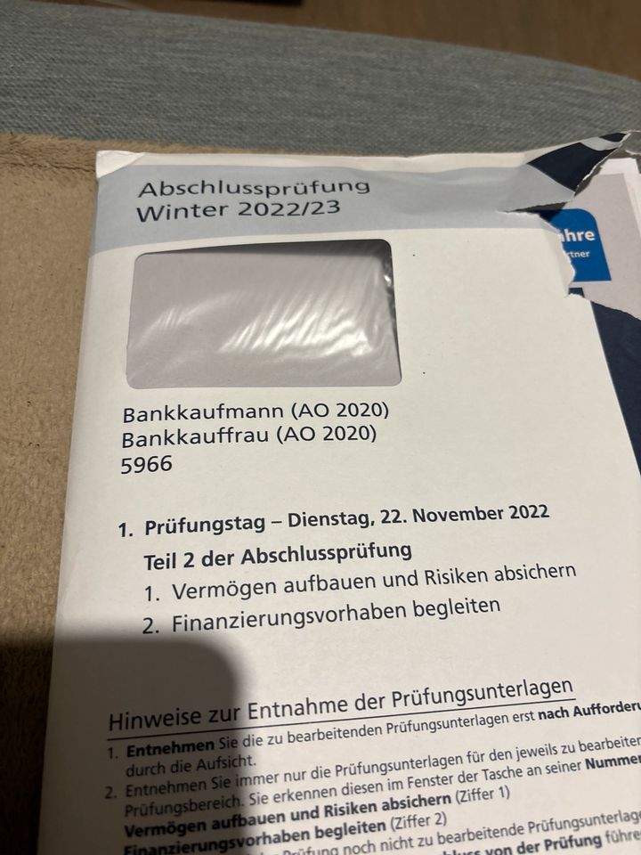 U Form Abschlussprüfung IHK Bankkaufmann in Wedemark